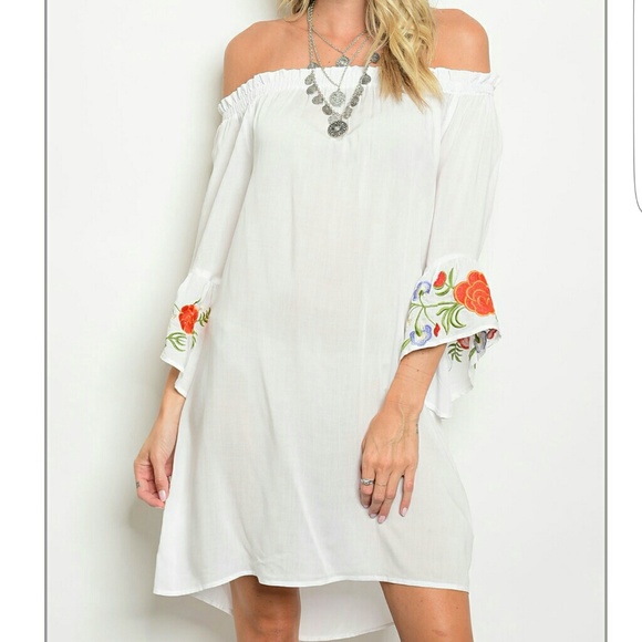 available Dresses & Skirts - NWT White Flower Embroidery Dress 🦋🦩
